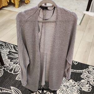 Forever 21 Light Gray Open-Front Cardigan Size Xl